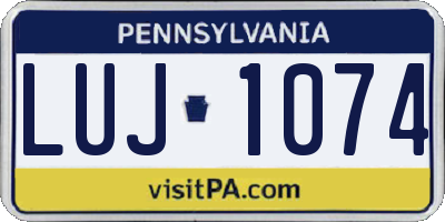 PA license plate LUJ1074