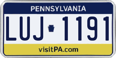 PA license plate LUJ1191