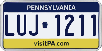 PA license plate LUJ1211