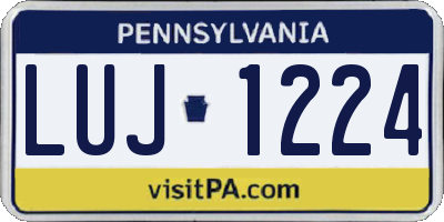 PA license plate LUJ1224