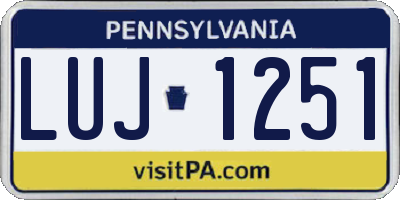 PA license plate LUJ1251