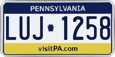 PA license plate LUJ1258
