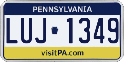 PA license plate LUJ1349
