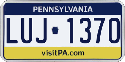 PA license plate LUJ1370