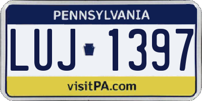 PA license plate LUJ1397
