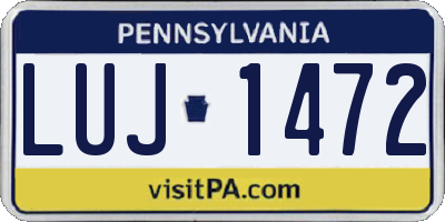 PA license plate LUJ1472