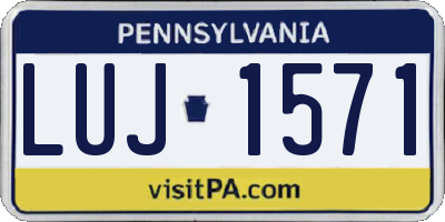 PA license plate LUJ1571