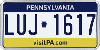PA license plate LUJ1617