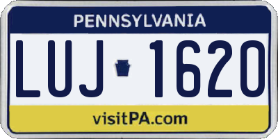 PA license plate LUJ1620
