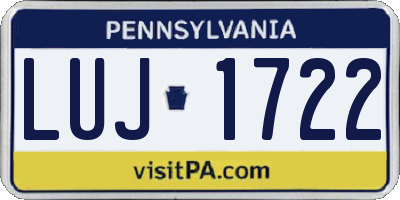 PA license plate LUJ1722