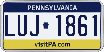 PA license plate LUJ1861