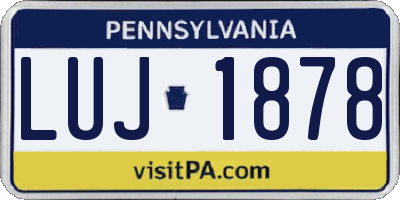 PA license plate LUJ1878