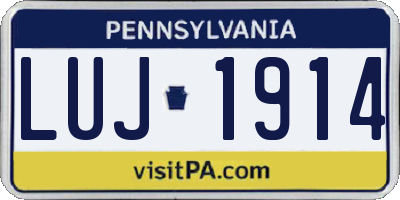 PA license plate LUJ1914