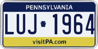 PA license plate LUJ1964