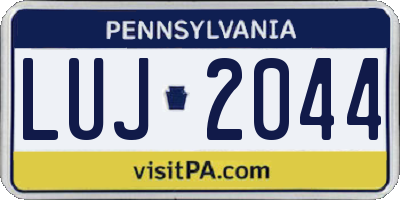 PA license plate LUJ2044