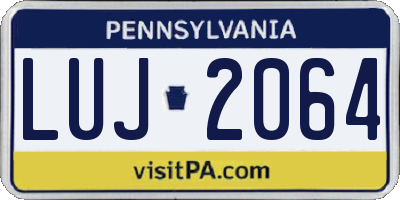 PA license plate LUJ2064