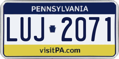 PA license plate LUJ2071