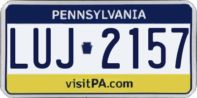 PA license plate LUJ2157