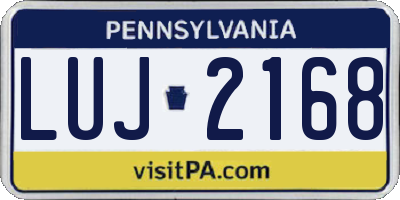 PA license plate LUJ2168