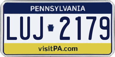 PA license plate LUJ2179