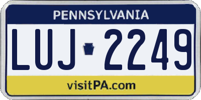 PA license plate LUJ2249