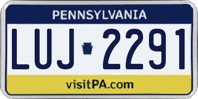 PA license plate LUJ2291