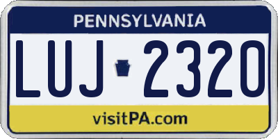 PA license plate LUJ2320