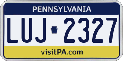 PA license plate LUJ2327