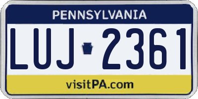 PA license plate LUJ2361