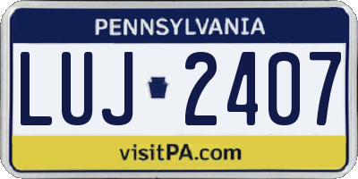 PA license plate LUJ2407