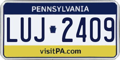 PA license plate LUJ2409