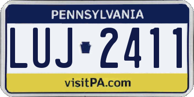 PA license plate LUJ2411