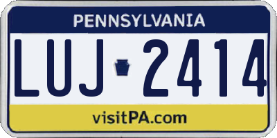 PA license plate LUJ2414