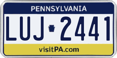PA license plate LUJ2441