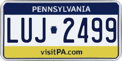 PA license plate LUJ2499