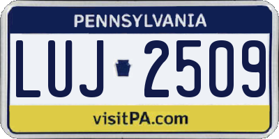 PA license plate LUJ2509