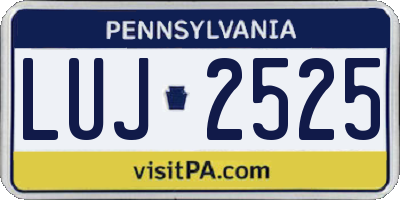PA license plate LUJ2525