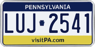 PA license plate LUJ2541