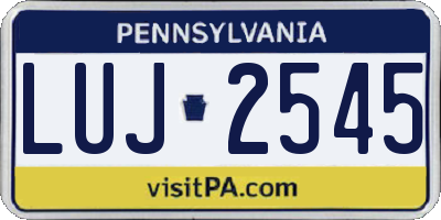 PA license plate LUJ2545