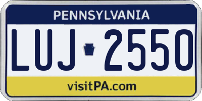 PA license plate LUJ2550