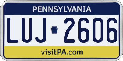 PA license plate LUJ2606