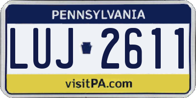 PA license plate LUJ2611