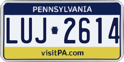 PA license plate LUJ2614