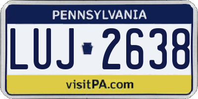 PA license plate LUJ2638