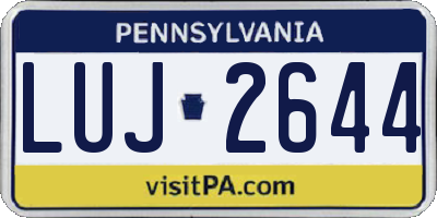 PA license plate LUJ2644