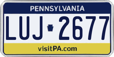 PA license plate LUJ2677