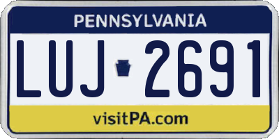 PA license plate LUJ2691