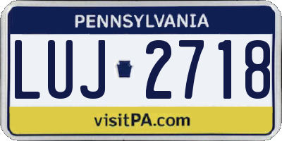PA license plate LUJ2718