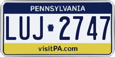 PA license plate LUJ2747