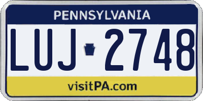 PA license plate LUJ2748